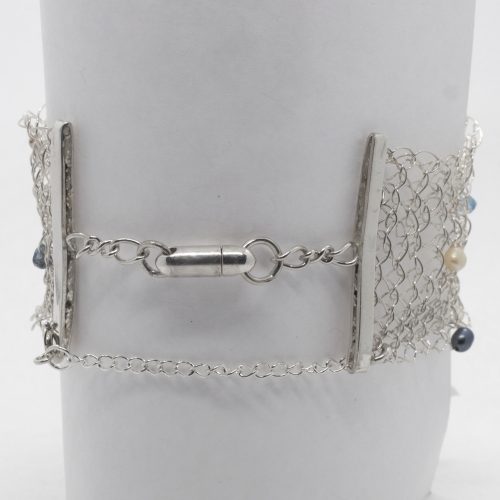 Crochet Bracelet, Topaz & Pearls - Image 2