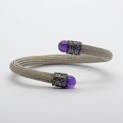 Mesh Bracelet Cuff, Amethyst