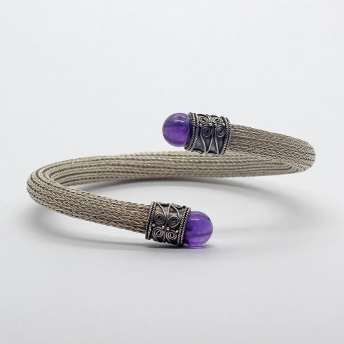Mesh Bracelet Cuff, Amethyst