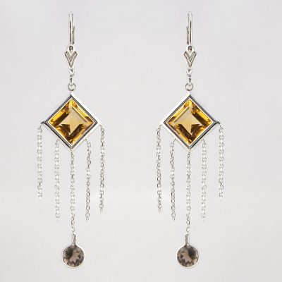 Earrings Gold Citrine