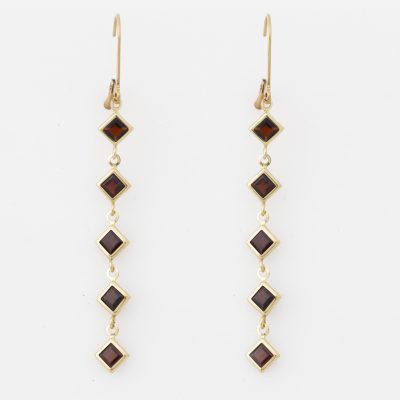 Earrings YG Garnets