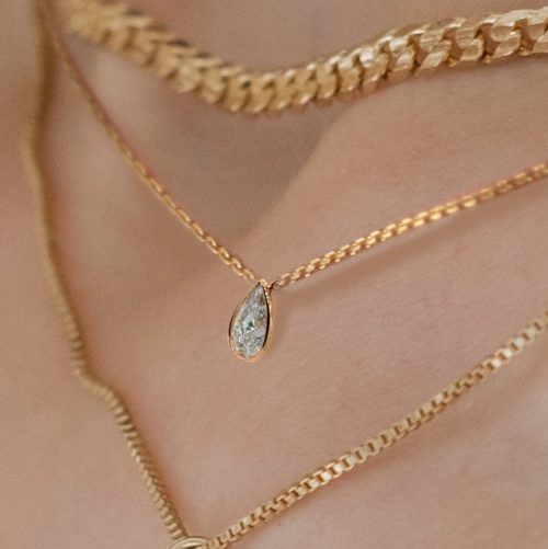 0.3ct Diamond SI G/H Necklace, 10K Yellow Gold 16" Cable Chain - Image 2