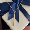 Reversible gold stick necklace 14k gold, with 10k yg chain - Image 6
