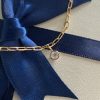 Paperclip Diamond Necklace, 0.2ct Diamond SI G/H, 14K Yellow Gold 16" - Image 2