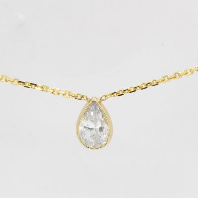 0.3ct Diamond SI G/H Necklace, 10K Yellow Gold 16" Cable Chain