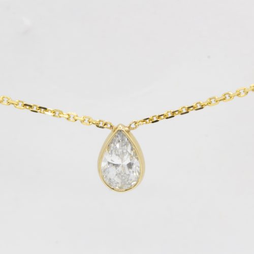 0.3ct Diamond SI G/H Necklace, 10K Yellow Gold 16" Cable Chain