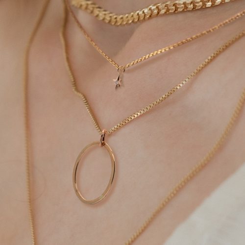Dainty Diamond Star Pendant, 14k star on a 10K Yellow Gold Cable Chain 16" - Image 2