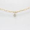 Paperclip Diamond Necklace, 0.2ct Diamond SI G/H, 14K Yellow Gold 16"