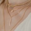 Reversible gold stick necklace 14k gold, with 10k yg chain - Image 2