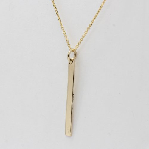 Reversible gold stick necklace 14k gold, with 10k yg chain - Image 5