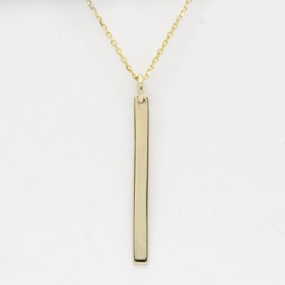 Reversible gold stick necklace 14k gold, with 10k yg chain