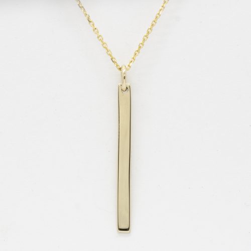 Reversible gold stick necklace 14k gold, with 10k yg chain