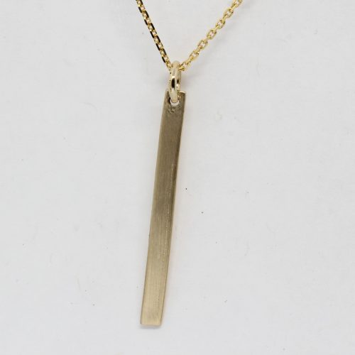 Reversible gold stick necklace 14k gold, with 10k yg chain - Image 3