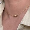 3 Bead Necklace, Gold-Filled on a cable chain - Image 2