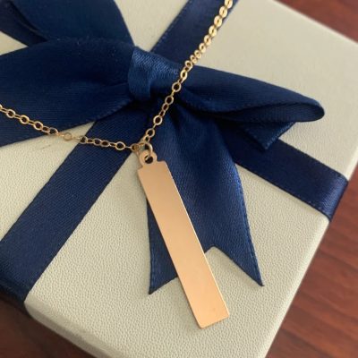 Gold Stick Necklace, Gold-Filled on cable chain