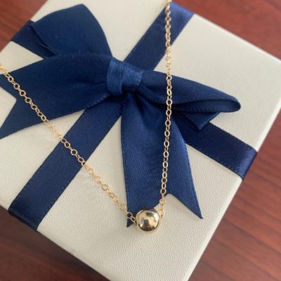 Bead Necklace, Gold-Filled on a cable chain