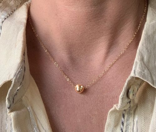 Bead Necklace, Gold-Filled on a cable chain - Image 2