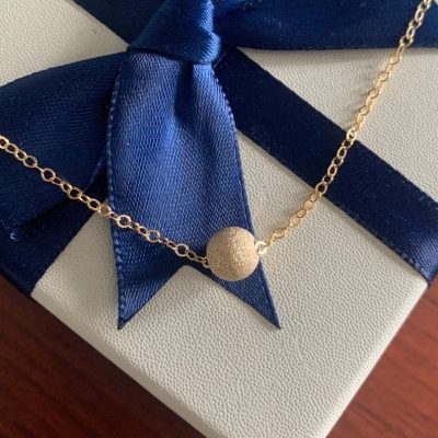 Sparkly Stardust Bead Necklace, Gold-Filled on a cable chain