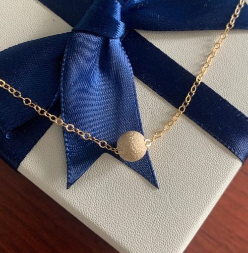 Sparkly Stardust Bead Necklace, Gold-Filled on a cable chain