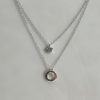2 Strand Layering Necklace, with Sterling Silver CZ Star and Circle on Cable Chains 14-16" - Image 2