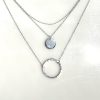3 Strand Layering Necklace, with Sterling Silver Charms on Cable Chains 14/16" length - Image 2